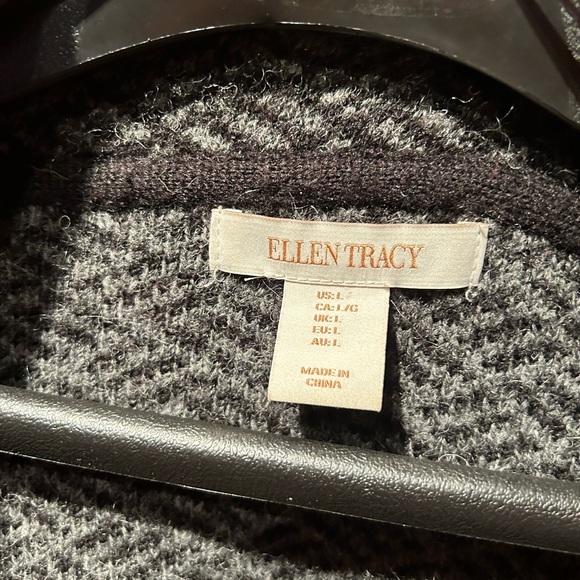 Ellen Tracy Gray Textured Cardigan - Picture 2 of 4